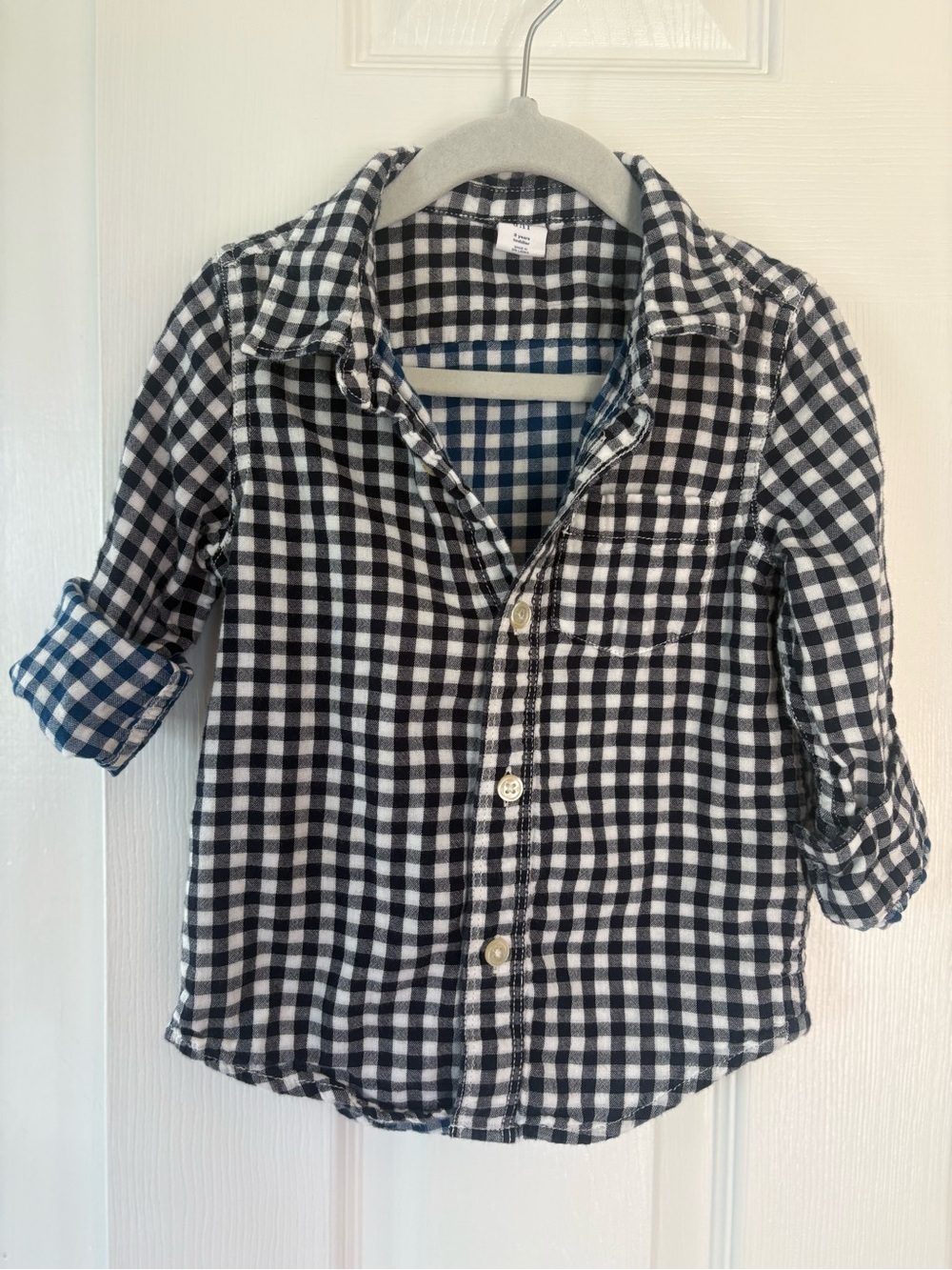 3yr Navy Gap Gingham Blue Button Down Shirt